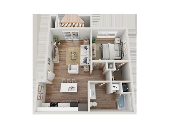 Small One Bedroom D200 floor plan